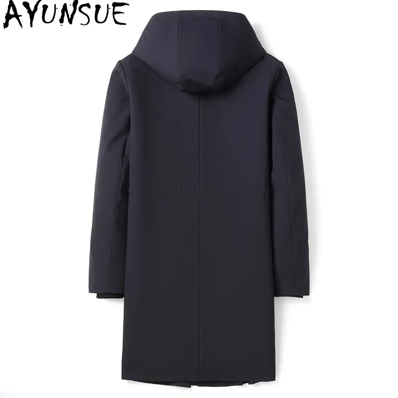 AYUNSUE Natural Fur Parka Men Clothing Mink Fur Liner Winter Jackets for Men New in Parkas High Quality Veste Fourrure Hommes