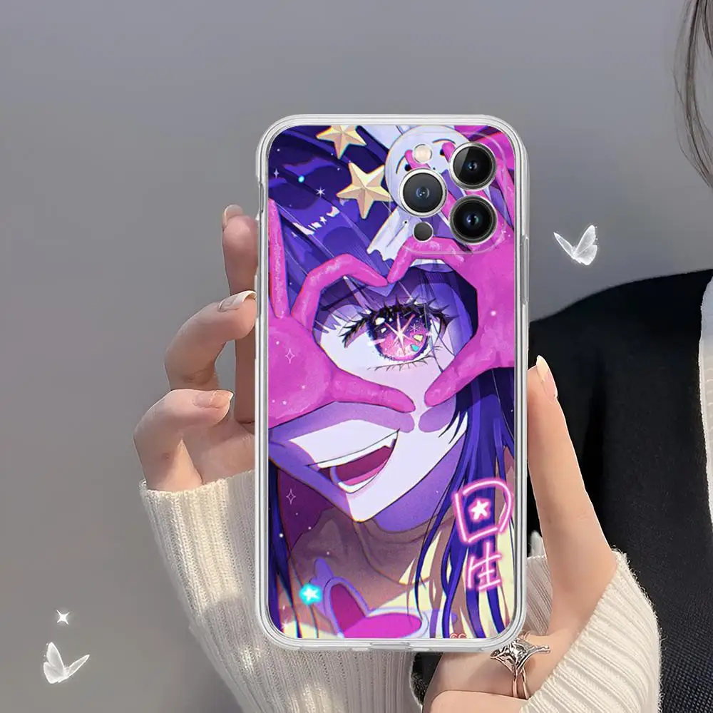 Anime Oshi No Ko Meisje Telefoon Hoesje Voor Iphone 15 14 13 12 Mini 11 Pro Xs Max Xr Se 6 7 8 Plus Zachte Siliconen Hoes