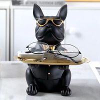 Multi Functional Bulldog Tray Animal Statue Creative Ornament Living Room Bedroom Miscellaneous Storage Home Decoration