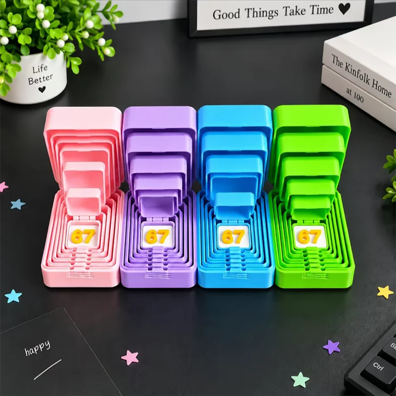 New 6 Layers Nesting Surprise Box 3D Printed Prank Fidget Toy Funny Stress Relief Storage Box Novelty Party Trick Christmas Gift
