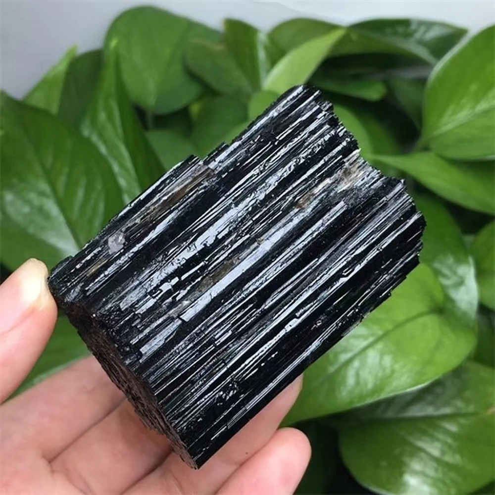 Natural Black Tourmaline Stone Rough Rock Sample