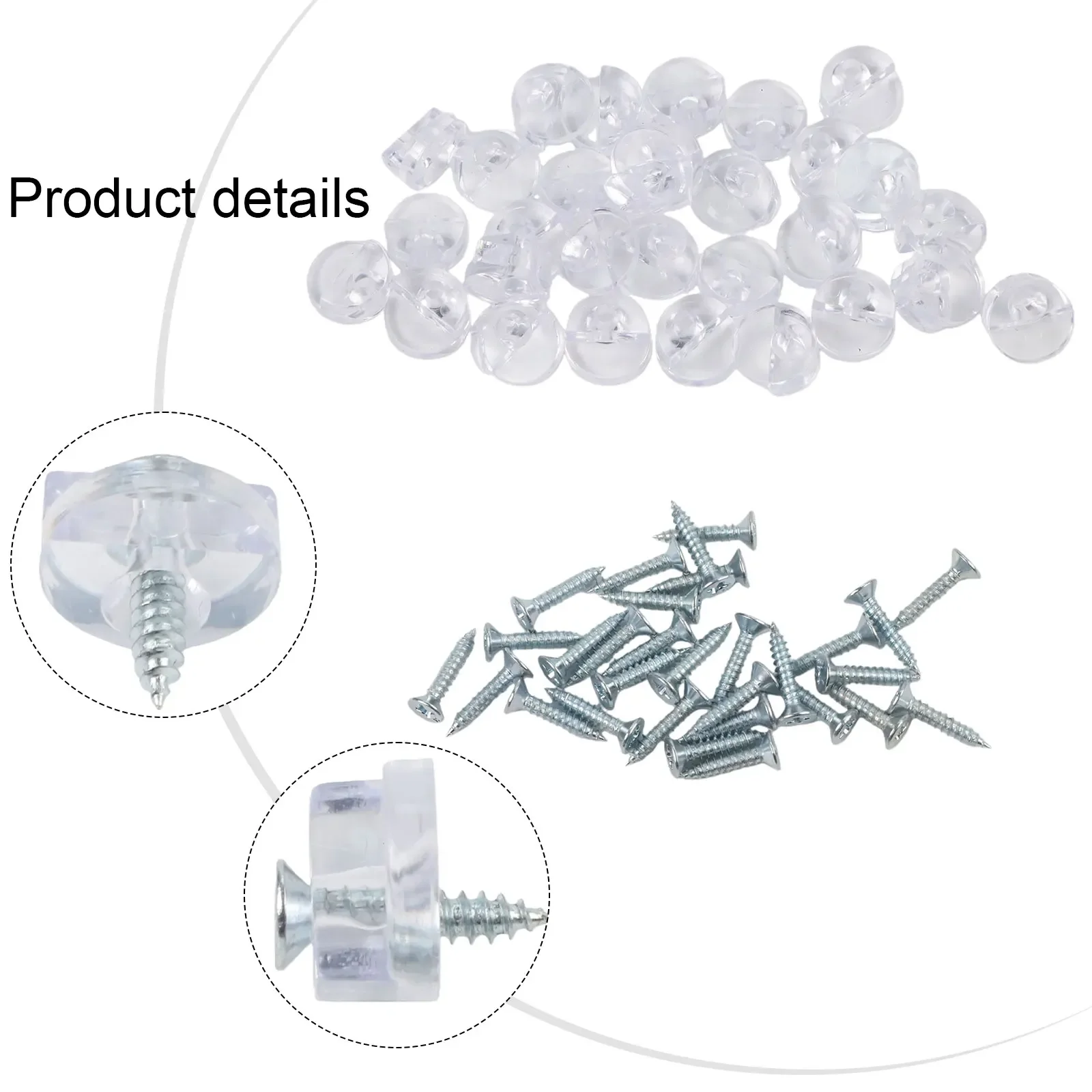 Glass Panel Retainer Clips 30 Set For Cabinet Doors Bookshelves Pantry Cabinets Wardrobes Dressers With Mounting Screws - view 3