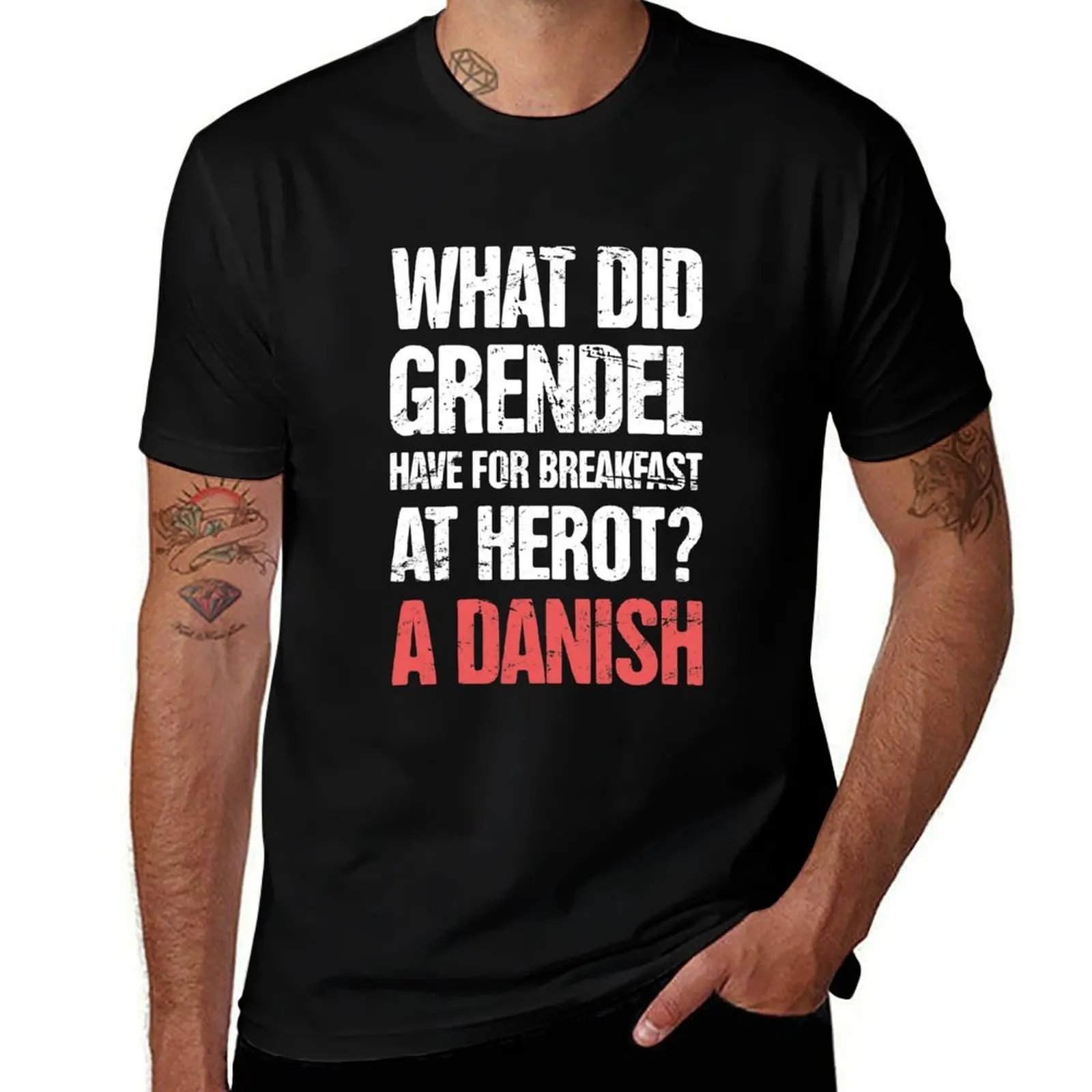 Anglo Saxon Grendel & Beowulf T-Shirt Fitness Training Breathable Tee T-Shirt