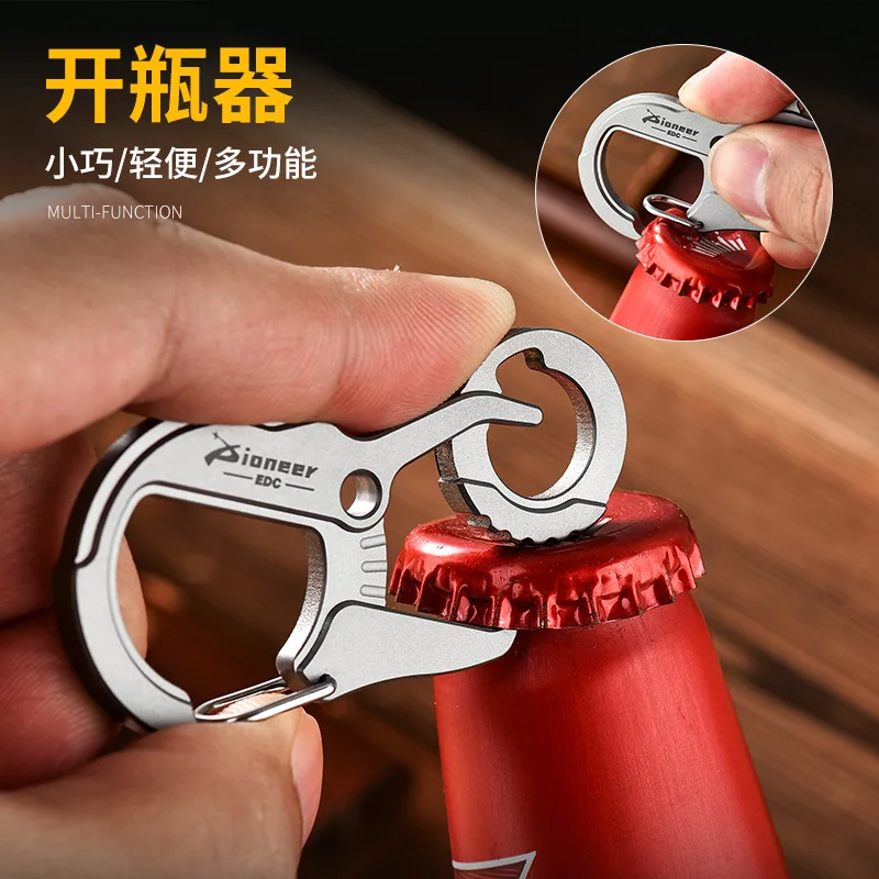 Imagem -03 - Edctitanium Alloy Key Ring para Homens e Mulheres Car Pendant Keychain Edc Outdoor Tool Luxury High-end Gifts