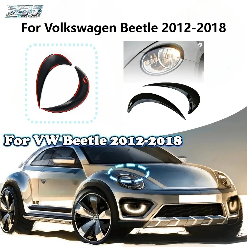 

For Volkswagen Beetle 2012-2018 Angry Eye Headlight Eyelids Trim Seamless Adhesive Cover UV Resistant Car Accessories