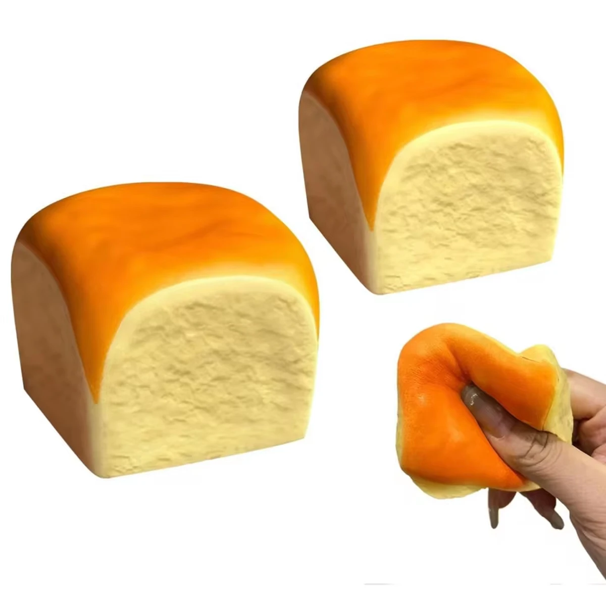 Brot-Squishy-Spielzeug, niedliche Brotform, zum Quetschen, Stressabbau, sensorisches Fidget-Spielzeug, Geschenk für Büro, Studium und tägliche Entspannung