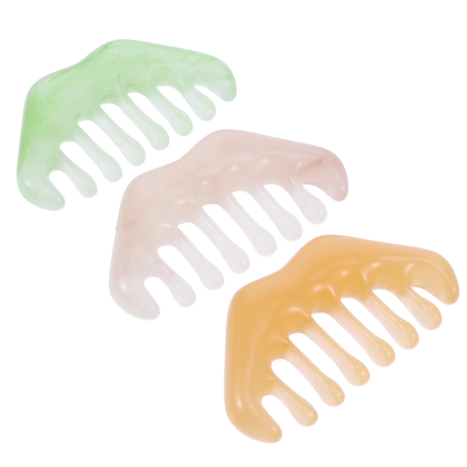 3 Pcs Massage Comb Hair Scalp Massager Body Guasha Resin Combs Practical Scraping Board Miss Neck