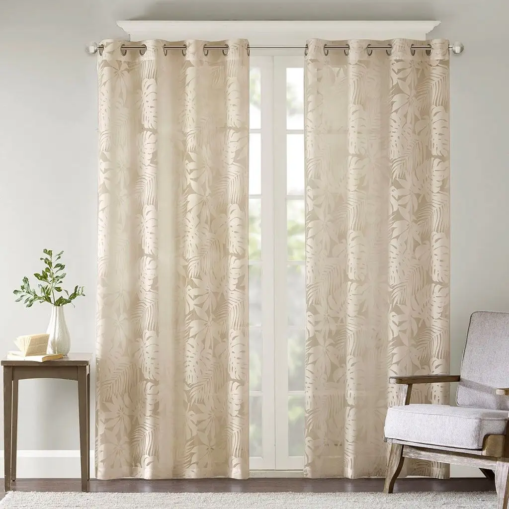 

Palm Leaf Burnout Window Sheer(1 Sheer Curtain)
