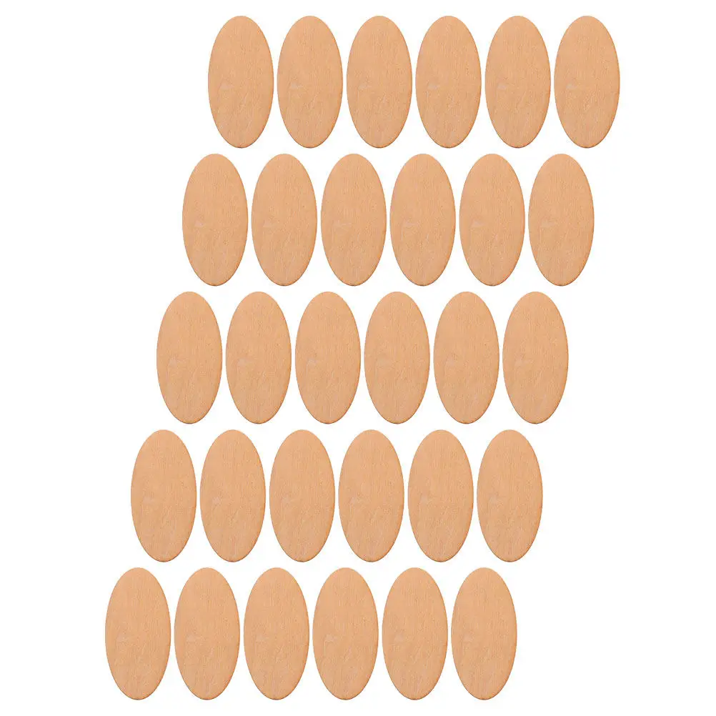 30Pcs Oval Wood Slices Natural Unfinished Wooden Pieces for DIY Craft Wedding Hanging Ornaments Wood Tag Embellishments