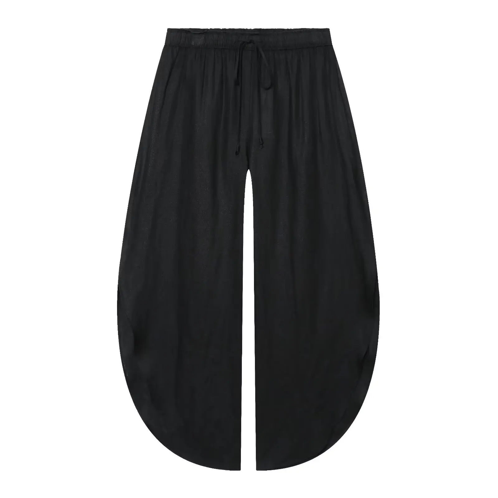 TFMLN 2026 Damen-Split-Lange Hose Sommer Neu Elastischer Bund Schnürung Dekorative Loose-Fit-Hose Lässige Mode Vielseitig – Detail 8