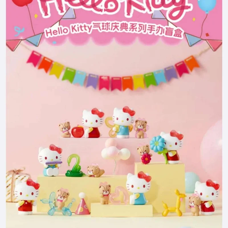 

Original Hello Kitty Balloon Celebration Series Blind Box Cute Figures Desktop Ornaments Collect Cute Decorations Gifts Friend