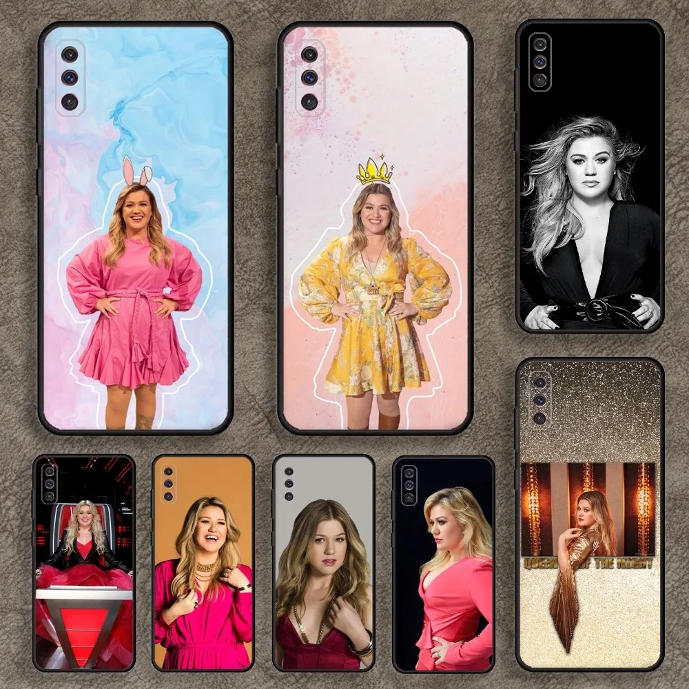 Kelly Clarkson Singer Phone Case for SamsungA 91,80,73,72,71,70,53,52,51,42,41,40,32,31,30,22,21,20,13 S 4G 5G Soft Black Case