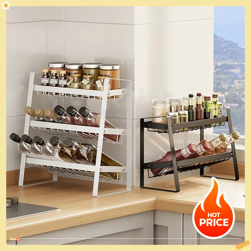 Kitchen Seasoning Rack, Seasoning Storage Board, Inclined Multi-layer Design