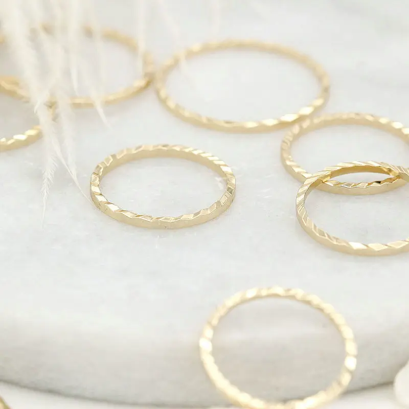 10PCS 8MM 16MM 20MM 14K Gold Plated Brass Closed Rings Round Circle Charms Pendants High Quality Jewelry Findings Accessories