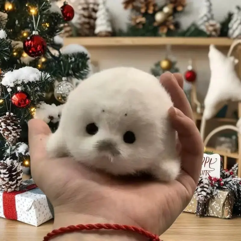 귀여운 아기 바다표범 봉제 인형; 실제 바다표범 장난감 기념품 가방 펜던트 인형 선물