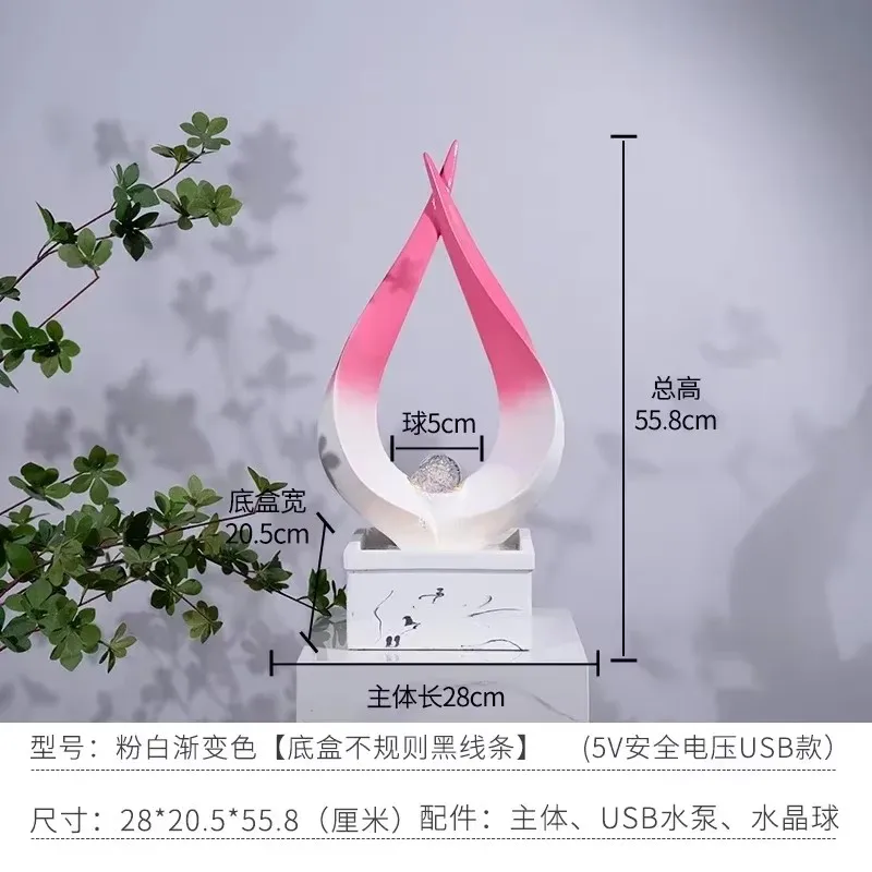 BJ-9  European Style Feng Shui Wheel Crystal Ball Wealth-Attracting Water Flow Ornament Circulating Water Living Room Opening Gi