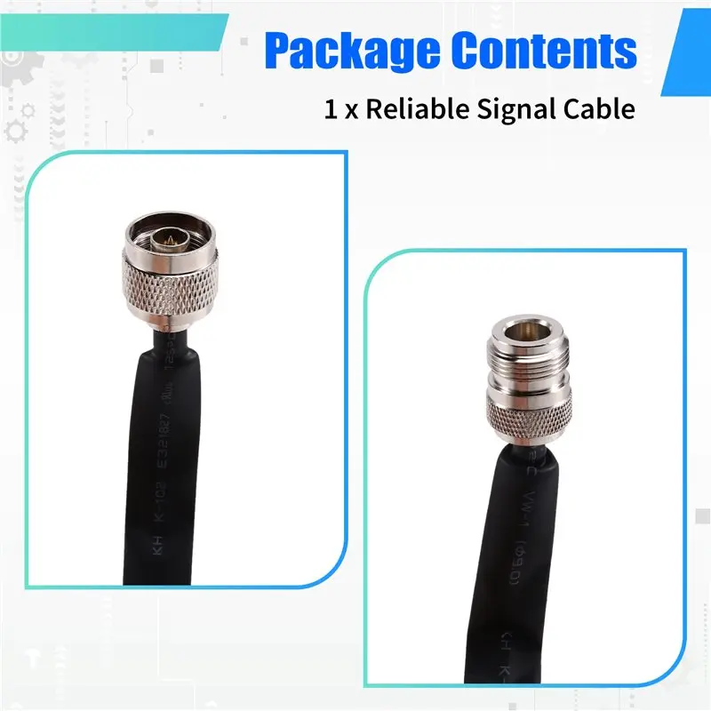 B68C Temperature Resistant 40Cm Window Pass Cable Reliable Signal Transmission Flat Black Silver N-Female Connector
