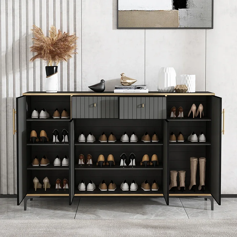 مدخل فاخر خزانة خذاء حديثة الحد الأدنى سعة كبيرة عالية الجودة رف الأحذية المنظم تخزين أثاث Zapateros المنزل #3