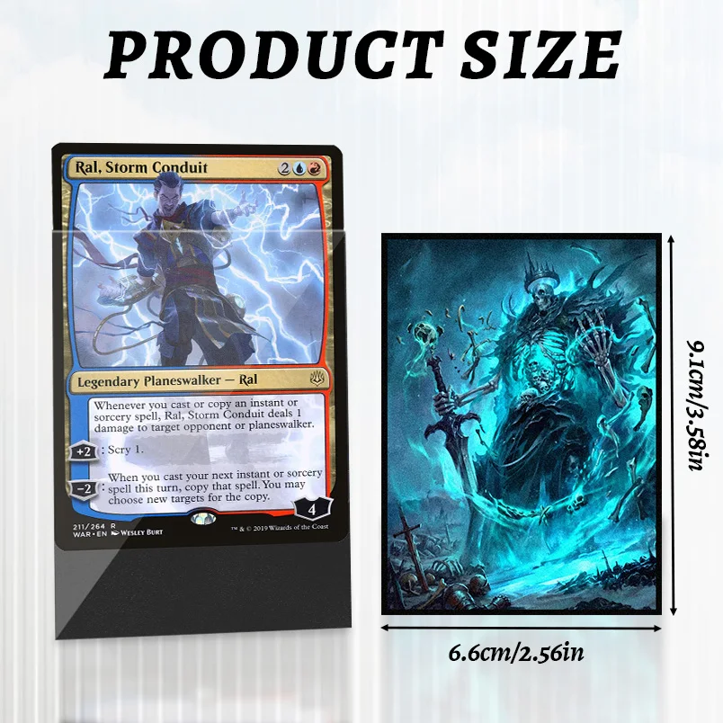 Card Sleeves -Pattern print 210 Standard Size Pack Clear Front & Matte Finish Back, 66x91mm, TCG Card Protector