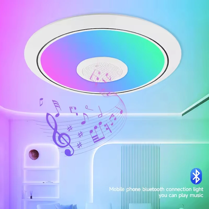 

New Smart Speaker LED Lights Music Ceiling Lights 12w24w RGB Dimmer APP-controlled 6500K CCT LED Ceiling Living Room Acrylic PVC