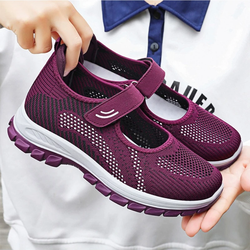 여름 여성용 통기성 메쉬 스포츠화 가벼운 벨크로 슬립온 - Women'S Fashion Velcro Sneakers 리뷰 및 가격