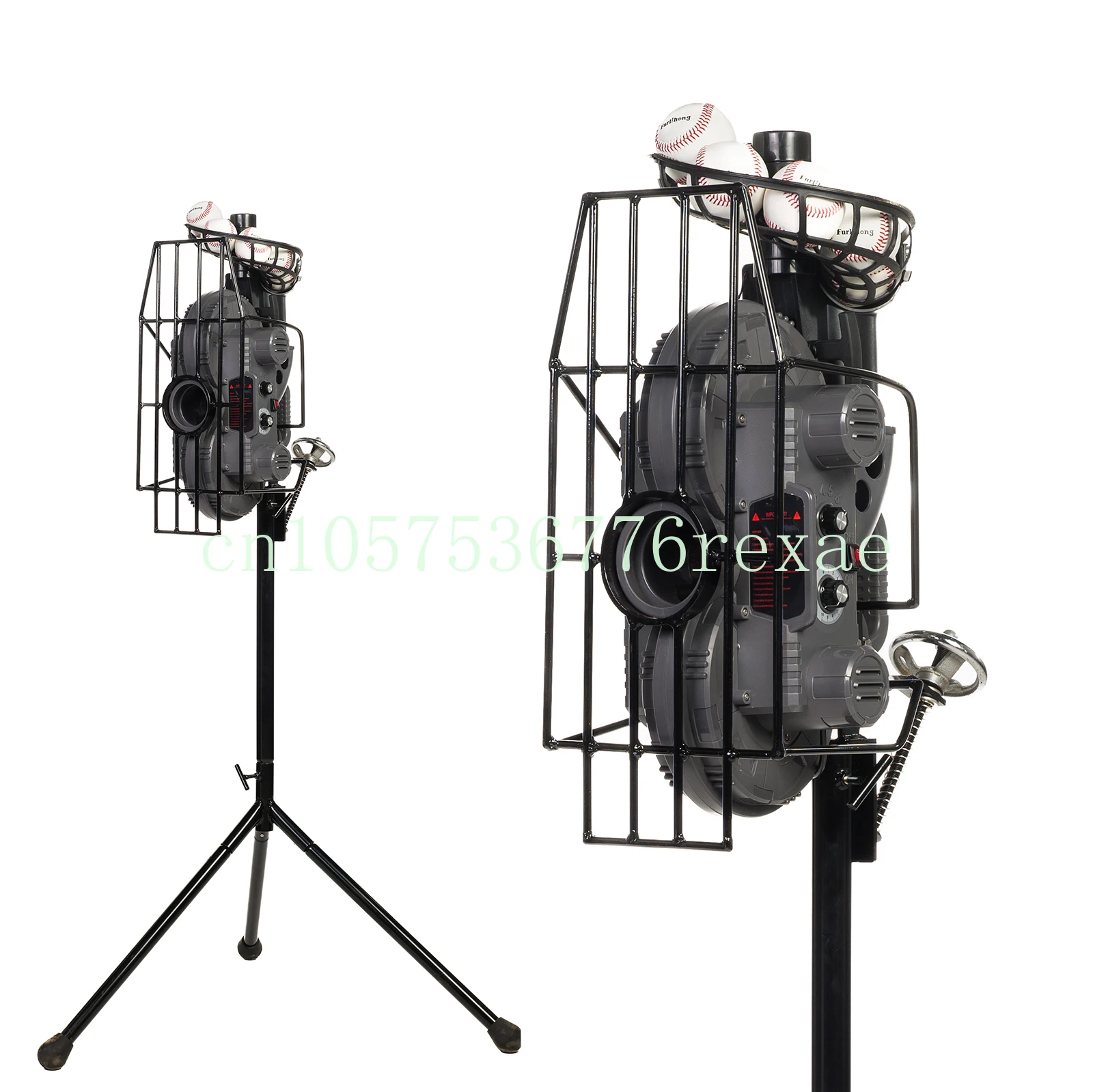 Hitting Training, Fielding or Coaching, 40 To 68 MPH 666BH Dual-Wheel Baseball Pitching Machine for Solo