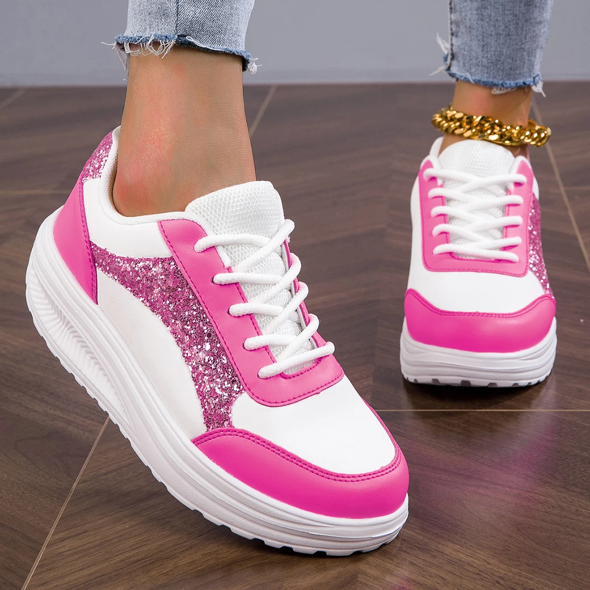 Shoes 2023 Women Running Spring Autumn Fashion White Breathable Embroidered Flower Lace-Up Casual Sneakers Zapatos De Mujer