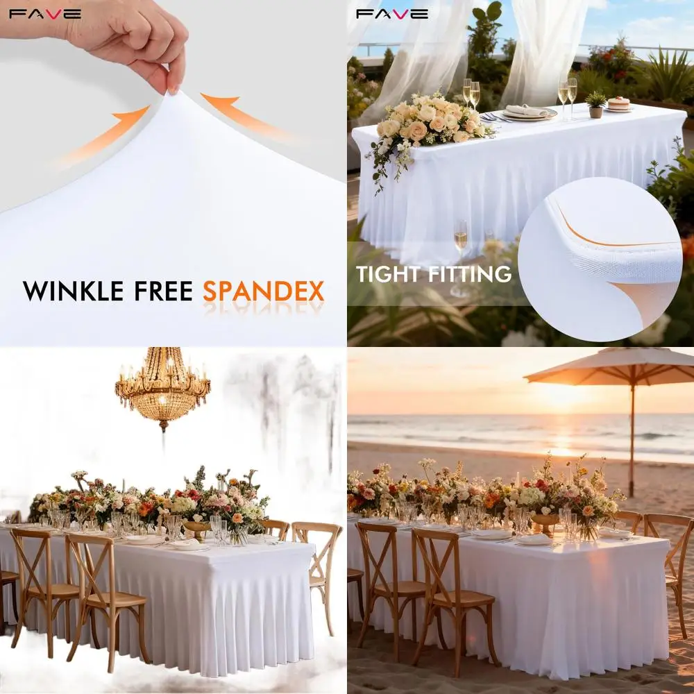 

Белые моющиеся скатерти 30x72 дюйма, набор из 4 штук для улицы, свадеб и банкетов