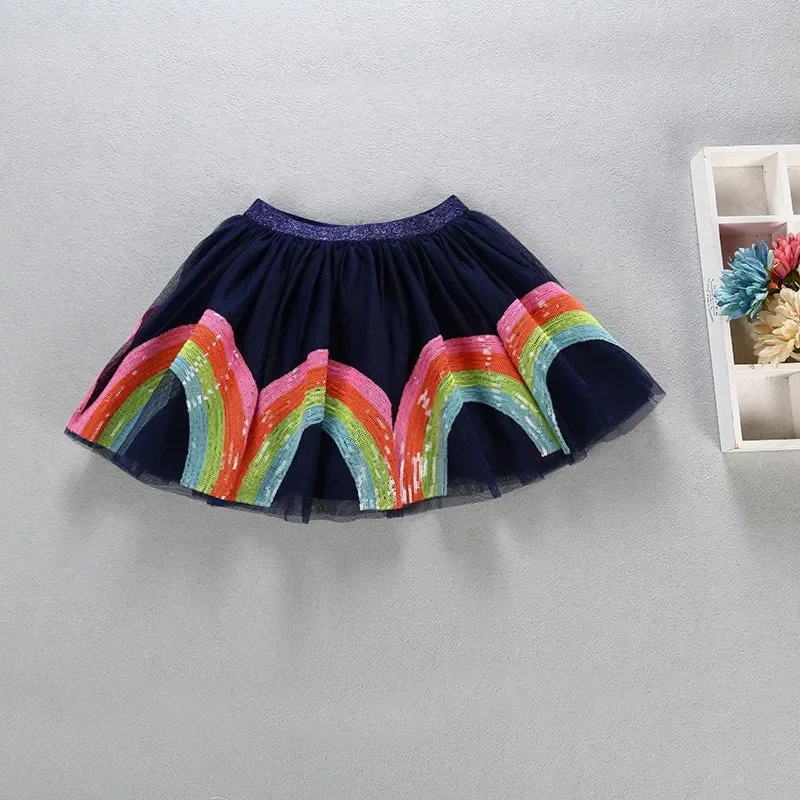 Gonne colorate per bambini neonata Bloomers paillettes fotografia Prop gonna a rete 1-7 anni