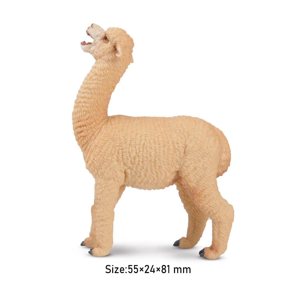 Toymany-Simulation d'alpaga féminin quelque part, jouet modèle animal, mini figurines, poupées d'action, jouets d'Auckland, cadeau pour enfants, décoration de gâteau
