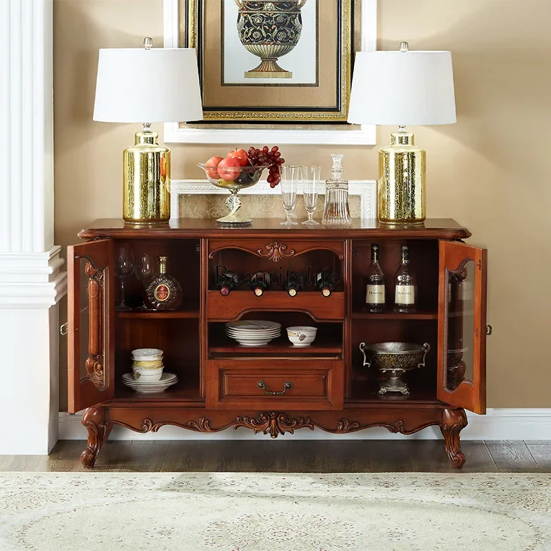 

yj19 American Style Solid Wood Sideboard Wine Cabinet 1.4m