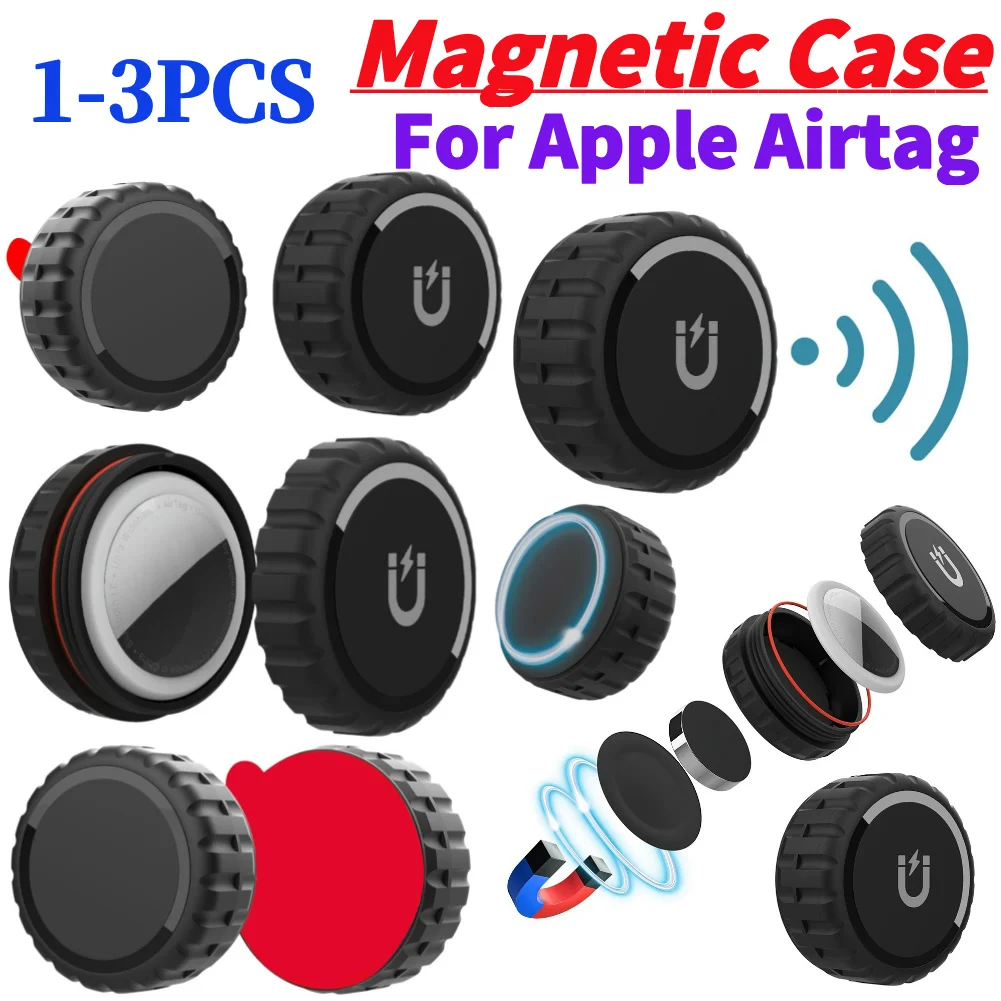 For Airtag Apple Ultra Strong Case Magnetic Suction For Air Tag Holder GPS Tracker Car Bike Motorcycle For AirTags Protect Cover