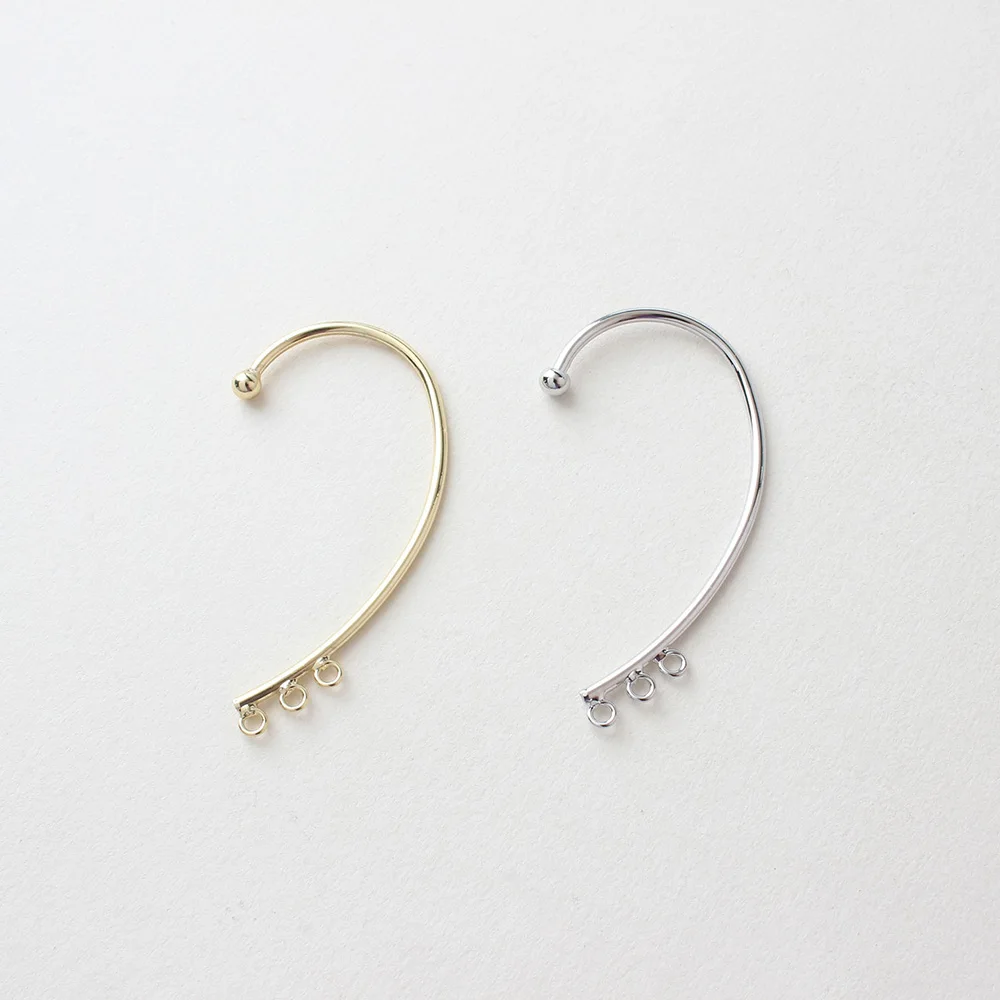 4PCS 14K Real Gold Plated Earring Hanging DIY Material Accessories Without Earhole Making Supplies