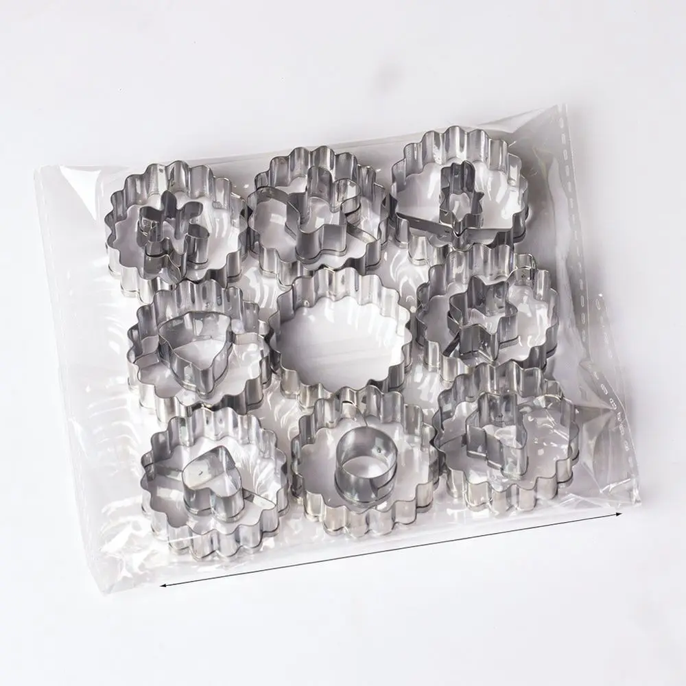 Stainless Steel Biscuit Cutter Set Wavy Edge Cookie Molds For Fondant Baking Pastry Dough Decorating Kitchen Cooking Tools