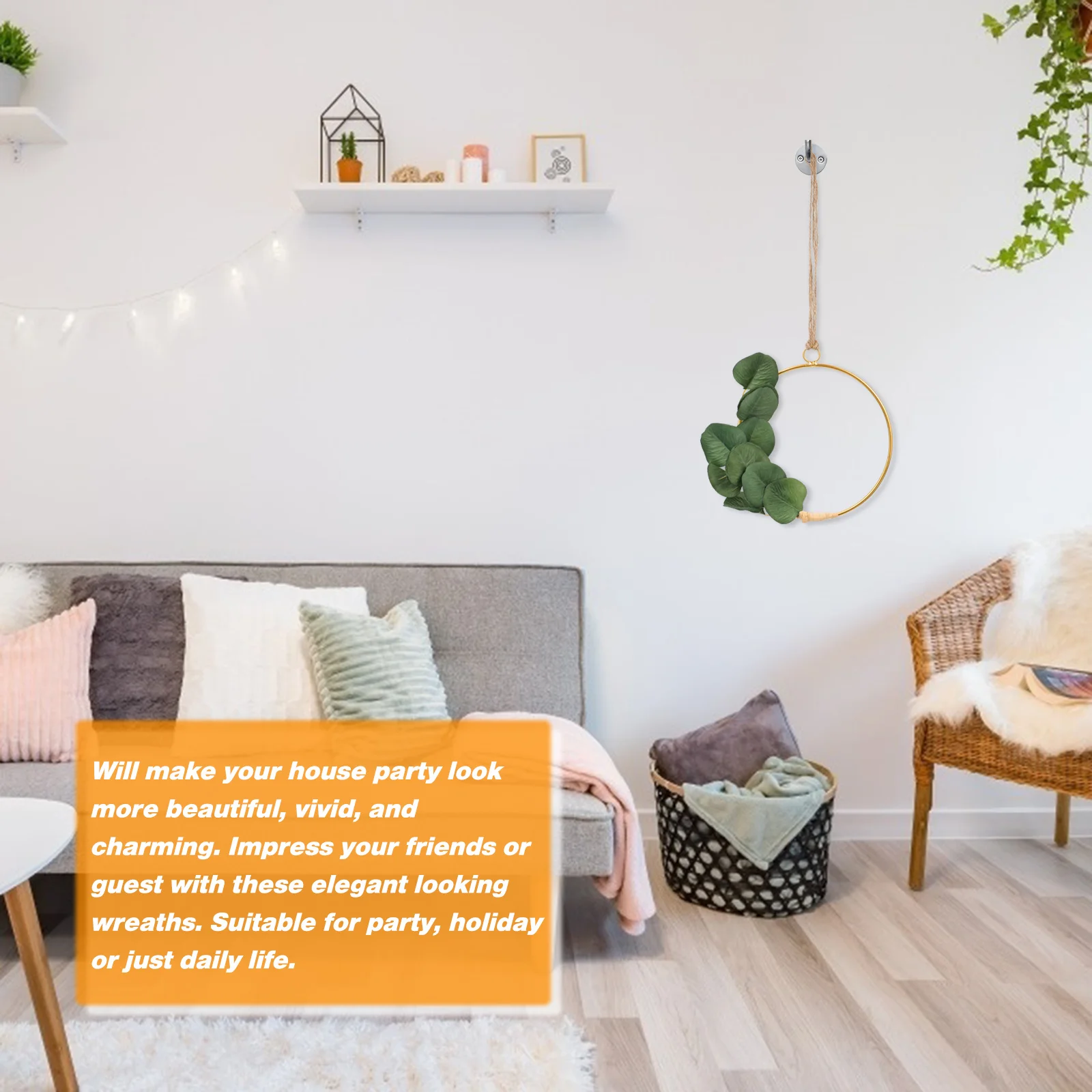 

Simulation Garland Valentine's Day Wedding Party Banquet Decorative Wreath Hanging Door Garland Wedding Floral Iron Craft