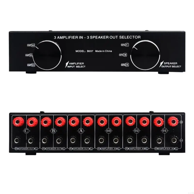

3 Input 3 Output Power Amplifier And Speaker Switcher Switching Splitters 3 Amplifiers in and 3 Speaker Out