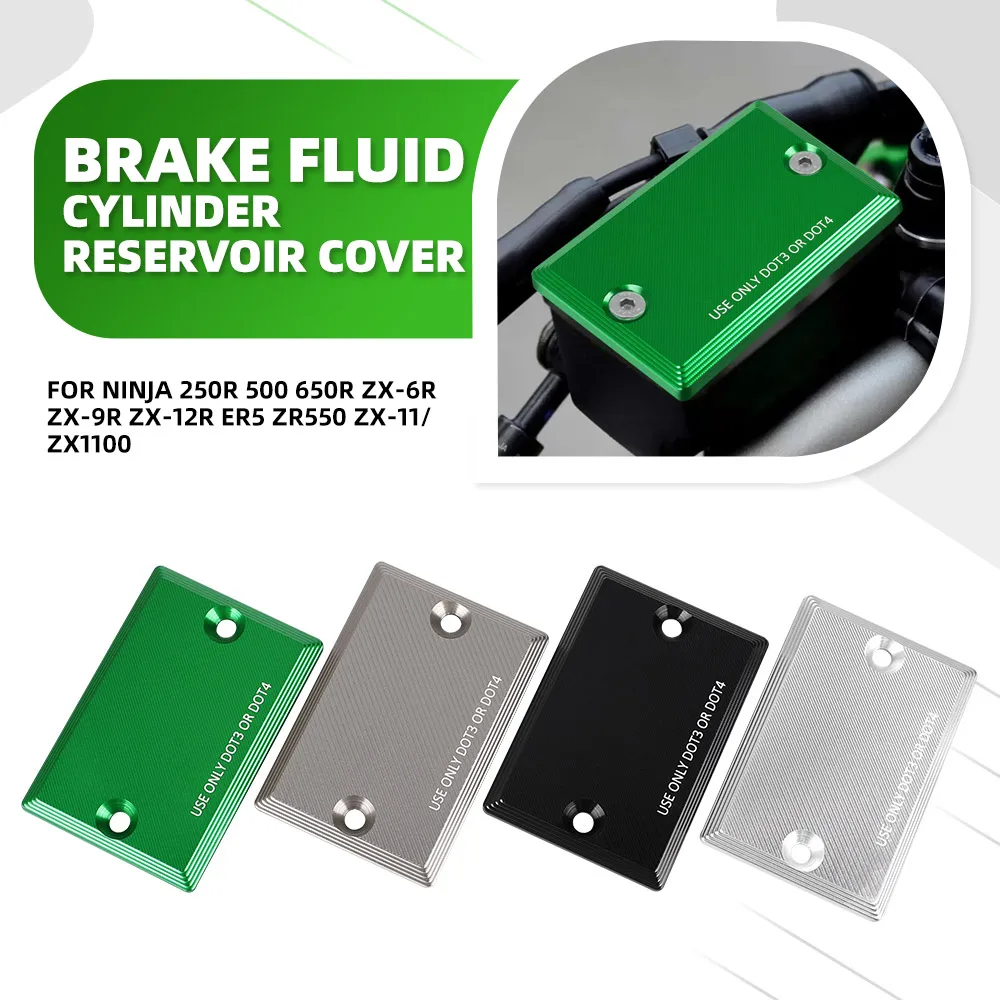 

Front Brake Reservoir Fluid Cover Cap Guard Protector FOR KAWASAKI NINJA 250R 500 650R ZX-6R ZX-9R ZX-12R ER5 ZR550 ZX-11/ZX1100