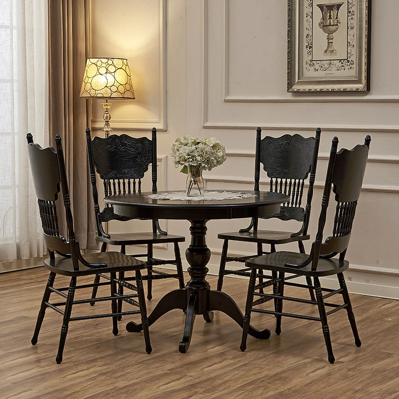 

Solid wood dining table round table oak roundtable small apartment