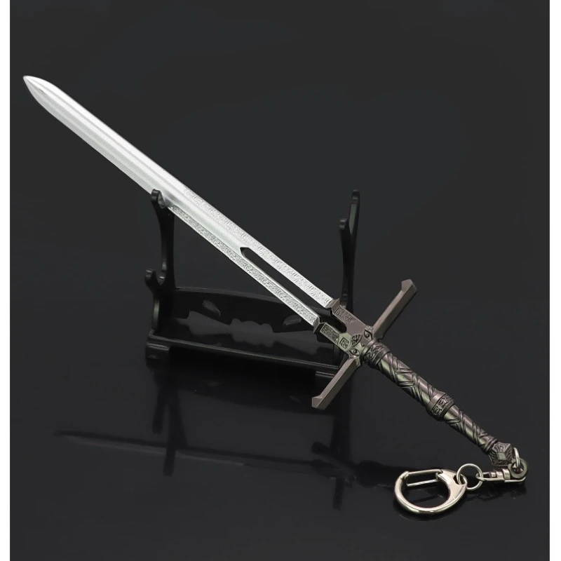22cm/8.66in Baldur’s Gate Game Peripheral Blade of Eternal Flame Keychain Knight Metal Sword Weapon Model Desktop accessorie Toy