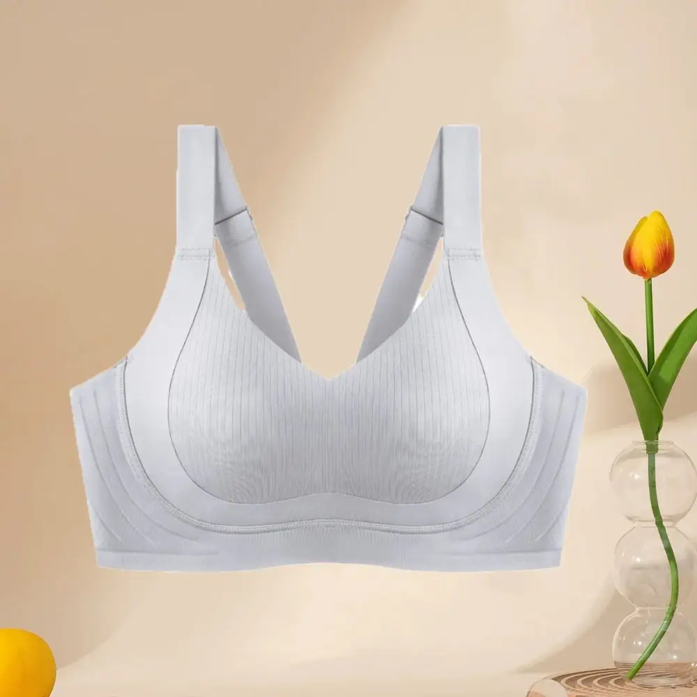 

Close-fitting Wireless Deep V Bra Anti-sagging Shockproof Push Up Underwear Big Cup Gathered Breasts Brassiere for Women Girls