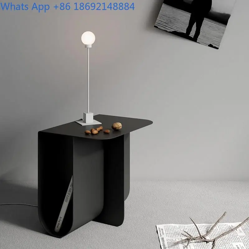 

Creative Iron Art Sofa Side Table Light Luxury Living Room Small Coffee Table Modern Simple Bedside Small Table Bedside Cabinet