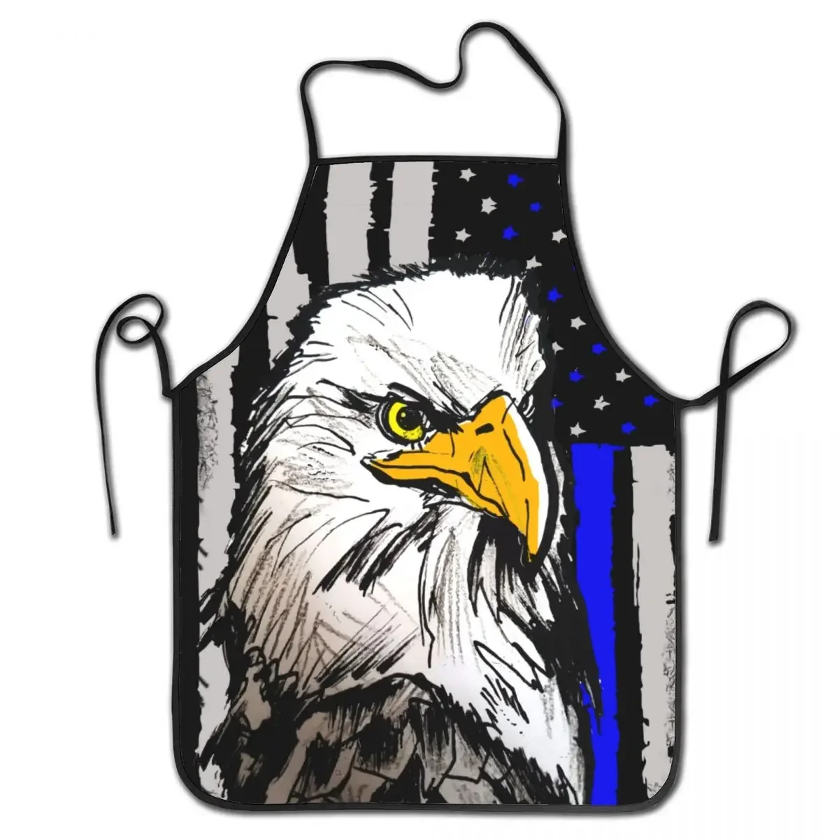 Unisex Bald Eagle With US Flag Kitchen Chef Cooking Baking Apron Women Men Patriotic American Tablier Cuisine for Painting