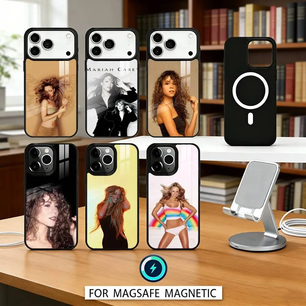 

M-Mariah C-Carey Singer Phone Case For iPhone17,16,15,14,13,12,Pro,Max,Magnetic For Magsafe Wireless Charging