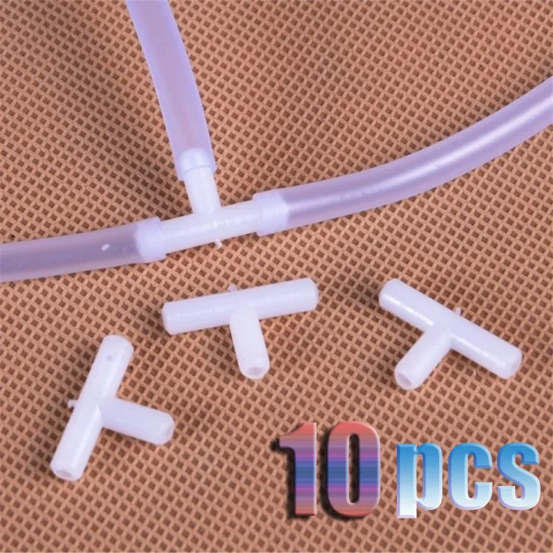 

10pcs 4mm Plastic T Shape Tee 3 Way Hose Joints Fish Tank Aquarium Air Pump Tubing Connectors Aquarium Accessories Tank Supplies