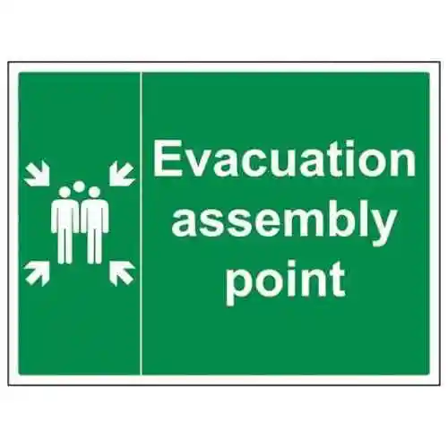 evacuation assembly point Metal Plaque Sign Pub Bar Man Cave gift novelty poster