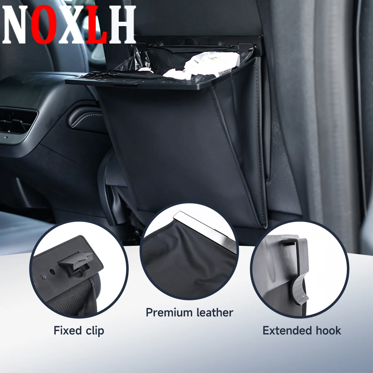 Magnetic Adsorption Car Back Seat Garbage Bag Waterproof Auto Trash Bin Hanging Car Waste Storage Bag Interior Accessories