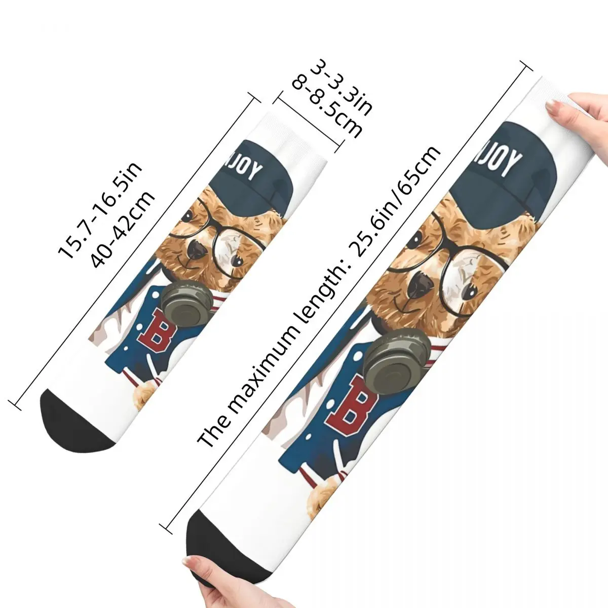 Calzini da uomo felici Hype Polo Beast Retro Teddy Bear Harajuku Crazy Crew Sock Gift Pattern stampato