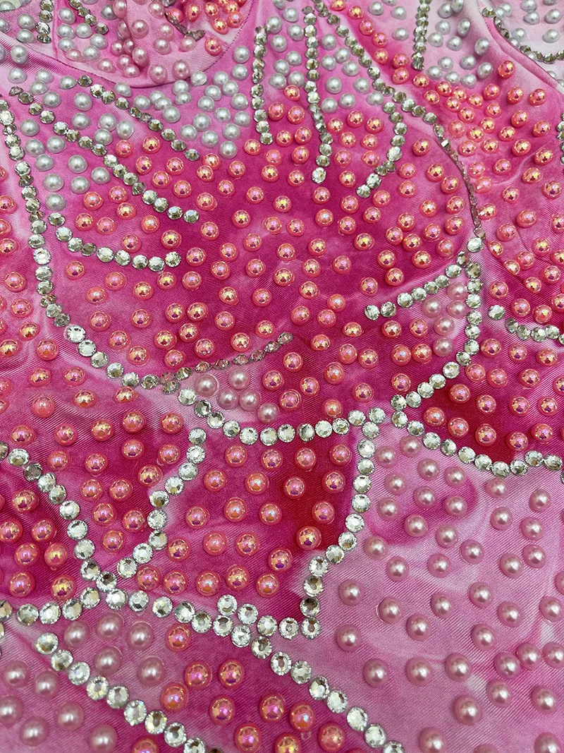Summer Pink White Three-dimensional Flower Evening Dress Birthday Party Photo Album Stage Talent Show Vestidos De Fiesta De Lujo