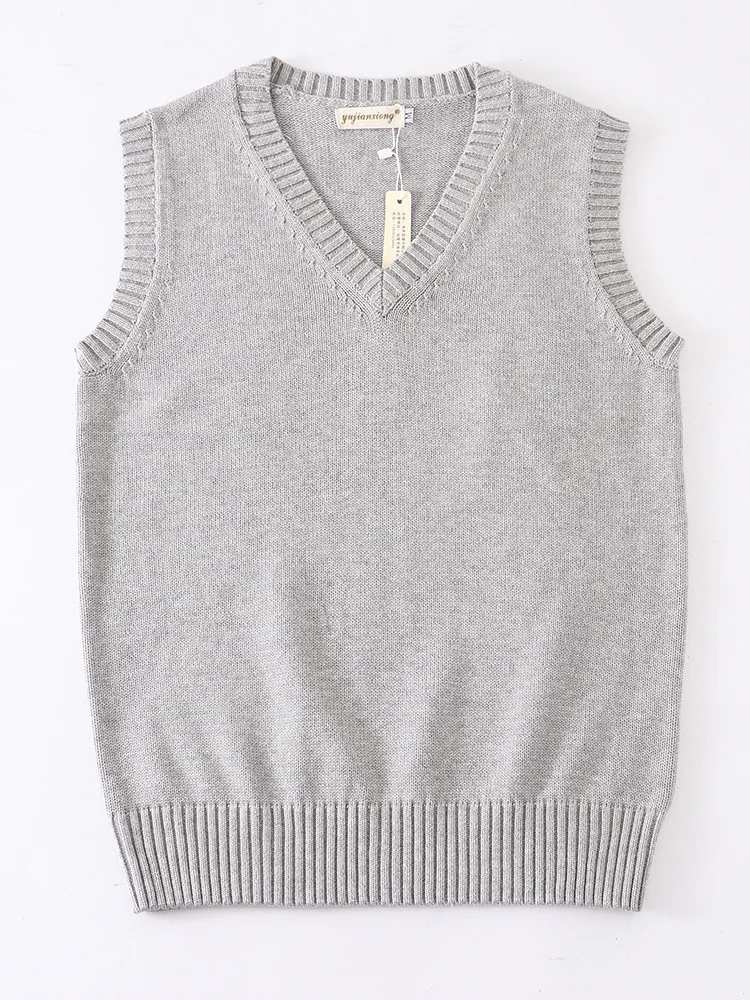 

Spring Autumn V-ne Women's Vest Jk School orm Knitted Sweater Inner Wear Casual Comfortable Polyester Fiber Top