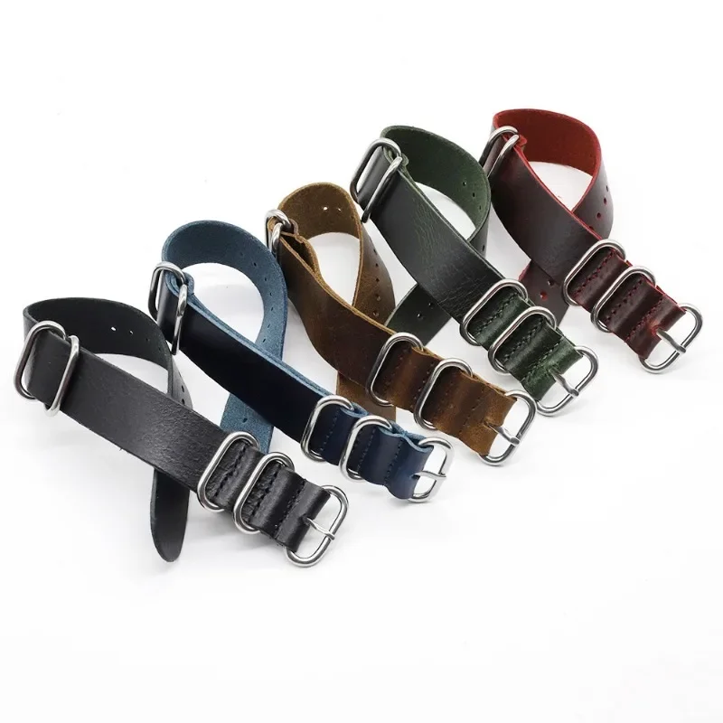 Vintage Genuine Leather Watch Bands 18mm 20mm 22mm Brown Handmade Cow Watch Strap Replacement for Men Women Watch Accessories